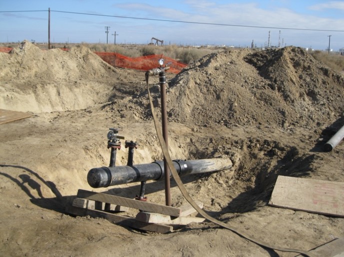Pipe casing ready to be filled with case filler